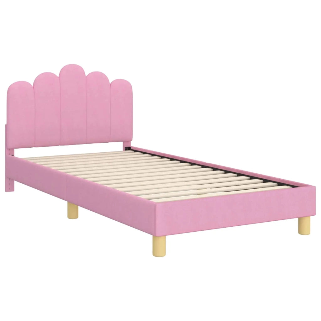 Struttura letto bambini con testata-Giroletto per bambini Rosa 80 x 200 cm Tessuto 225151