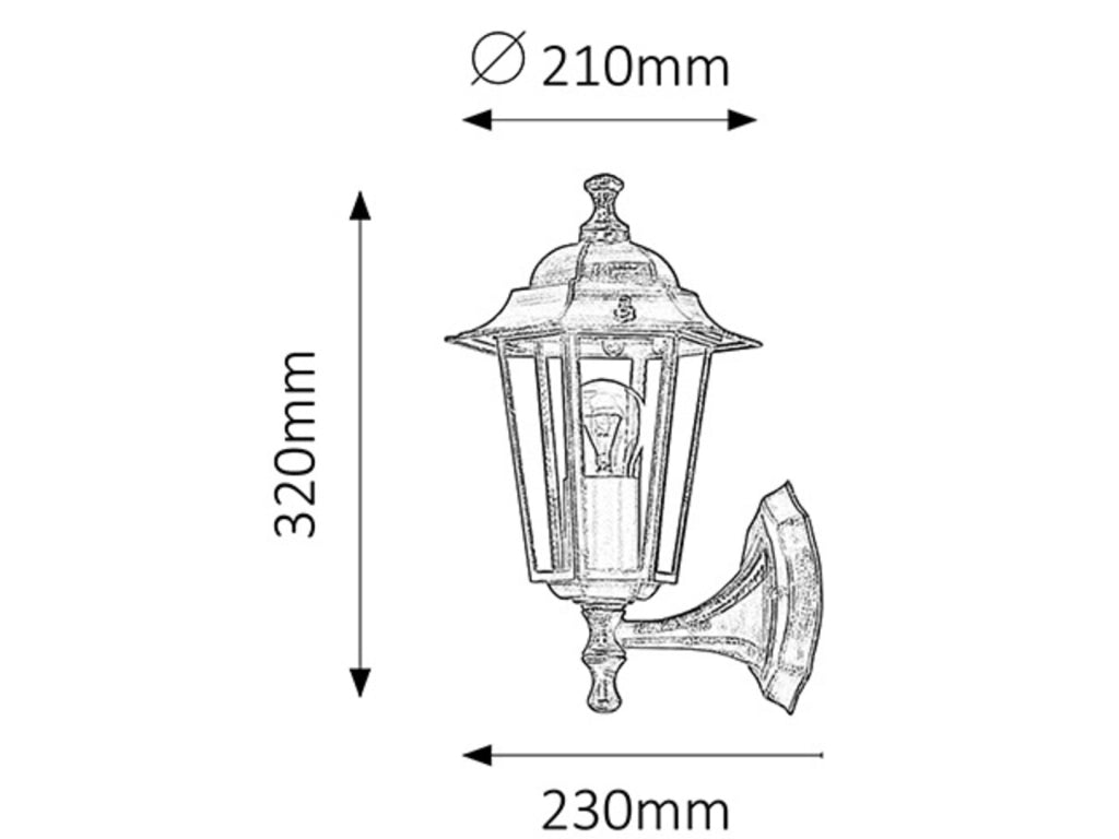Applique esterno classico Velence oro anticato E27 Rabalux