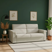 Rigolato, Divano Letto 2 Posti Sfoderabile Made in Italy, 185x95 cm Beige
