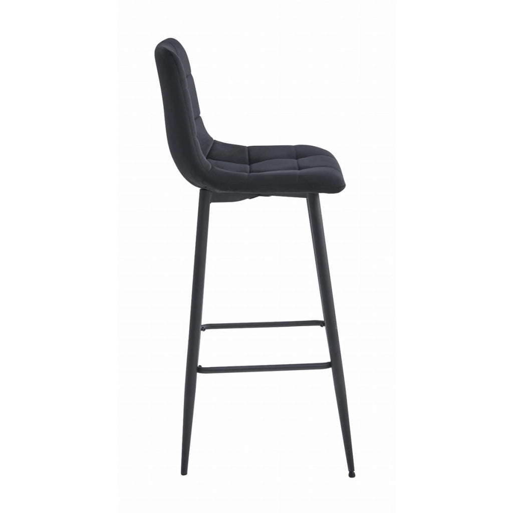 Set di 2 Sgabelli Bar Arceto in Velluto Nero