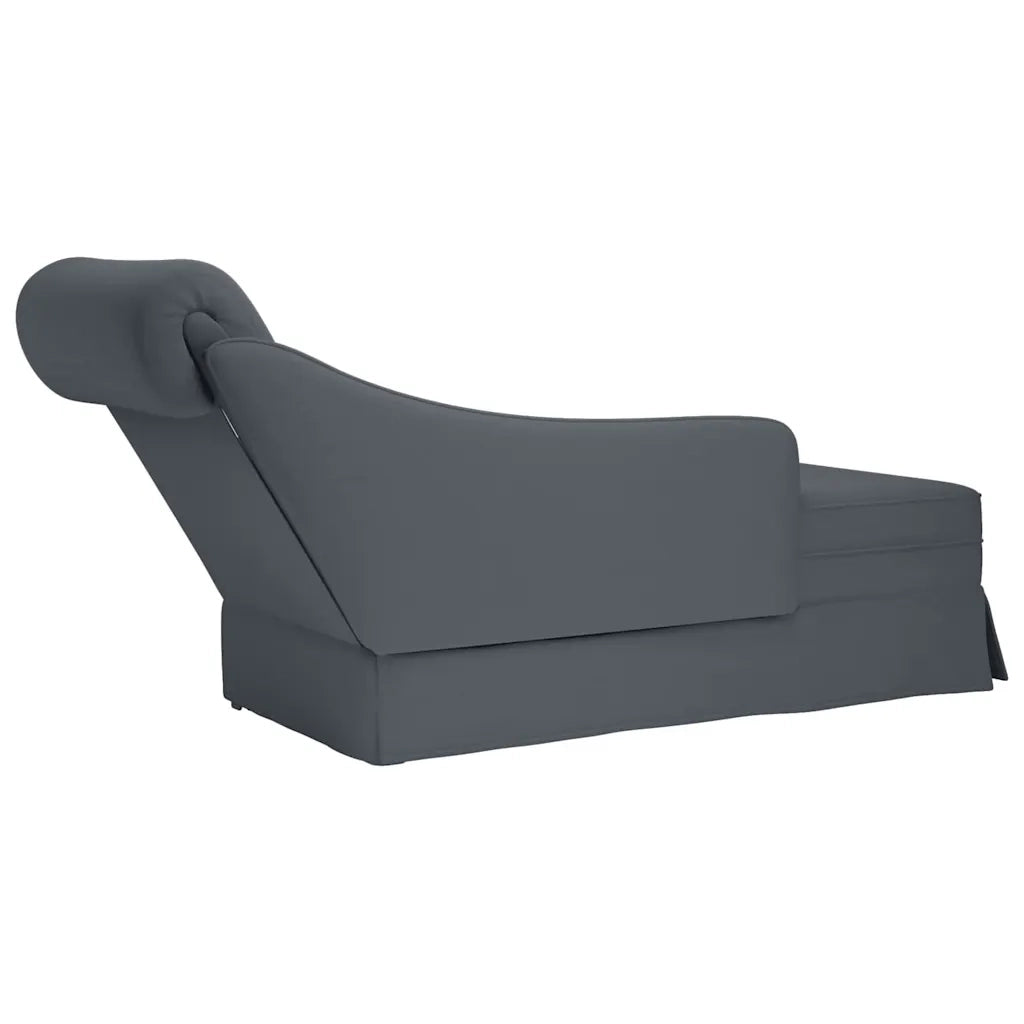 Sdraio con Capezzale e Bracciolo Destro in Velluto Grigio Scuro 4009783