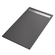 Piatto doccia in marmoresina grigio scuro effetto pietra cemento relax, misura 90x140