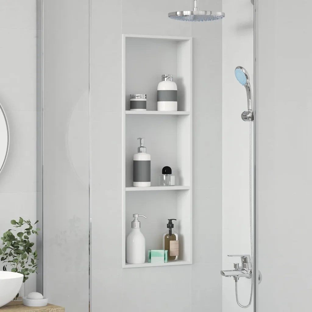 Nicchia per doccia Bianco 90 x 30 x 9,5 cm Acciaio inossidabile