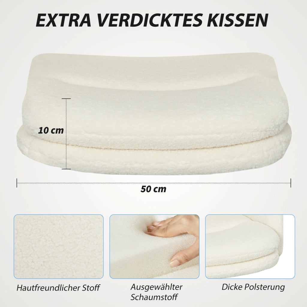 Sedia da ufficio con braccioli e rotelle ¨C Minimal ¨C crema, tessuto