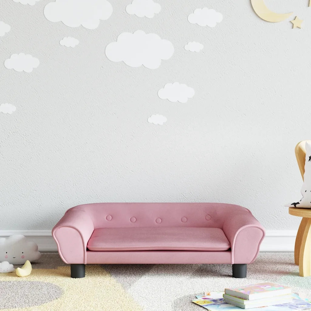 Divano per Bambini-Sofa-Divanetto Rosa 70x45x26 cm in Velluto
