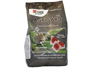 TOPICIDA AGRIGARD PASTA ROSSA BROMADIOLONE- - busta kg.1,53 - 8 pezzi ZAPI