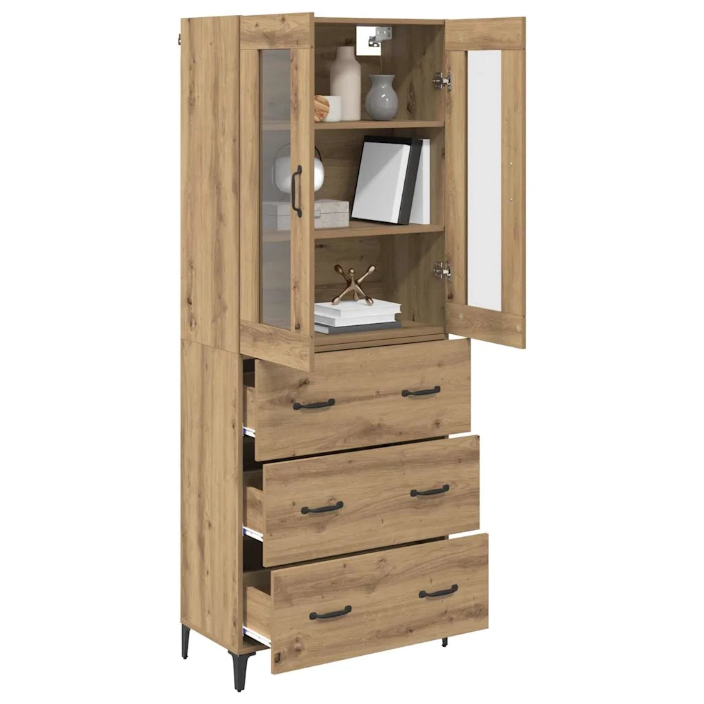 Credenza con Cassetto-Buffet-Armadio da cucina Rovere artigianale 69,5 x 34 x 180 cm 506717