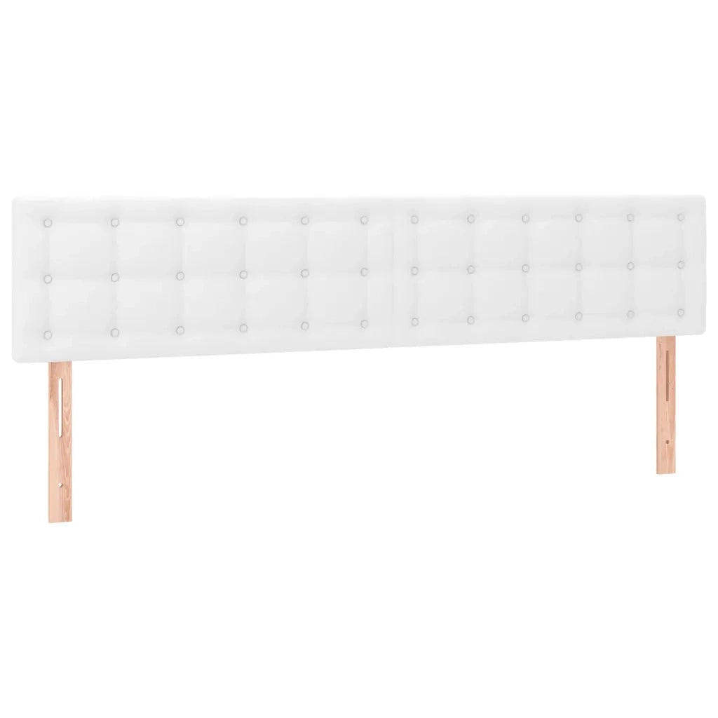 Testiera Bianca a LED 200x5x78/88 cm in Similpelle 3121721