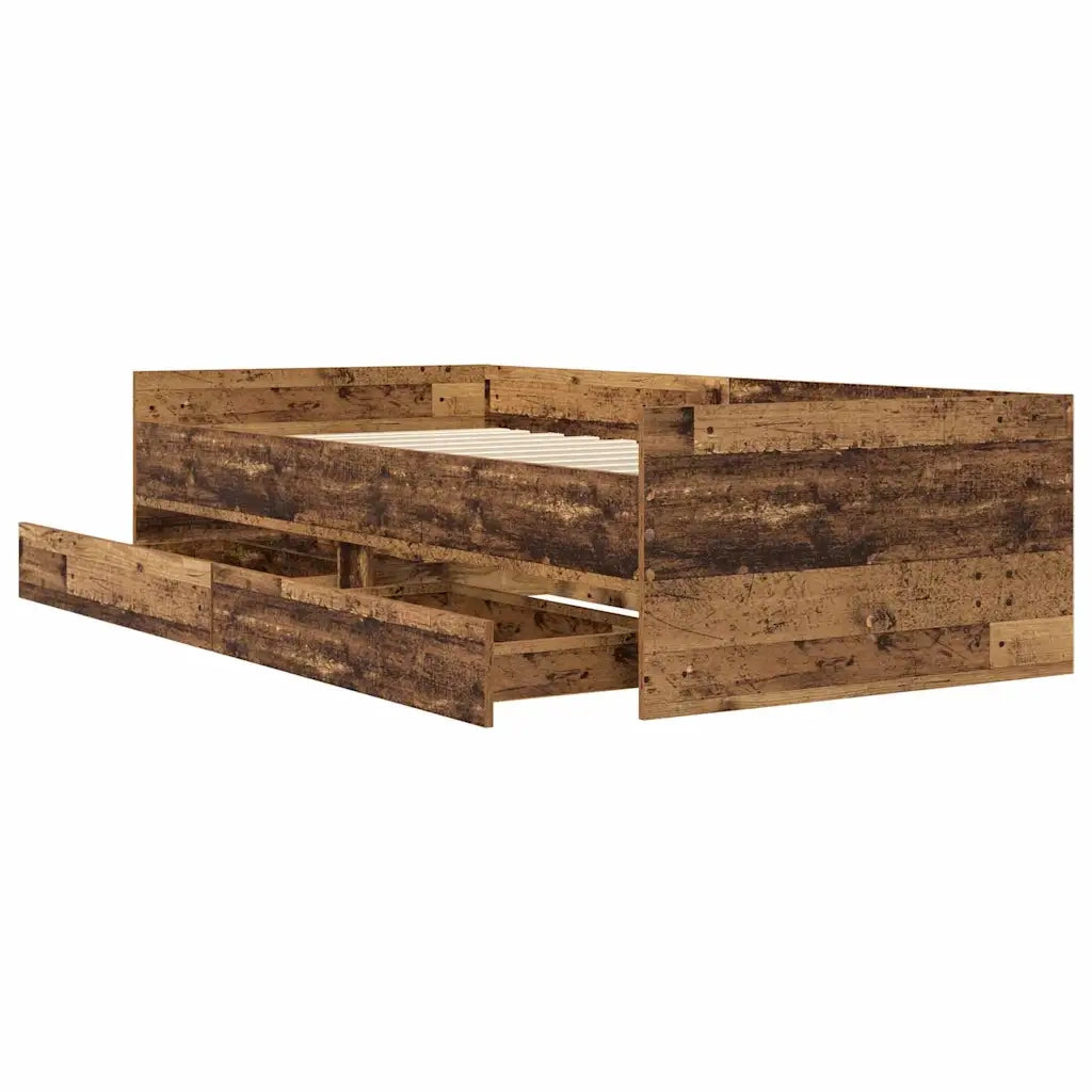 Letto singolo | Letto per adulti | Struttura del letto Legno vecchio 100 x 200 cm Pino massello