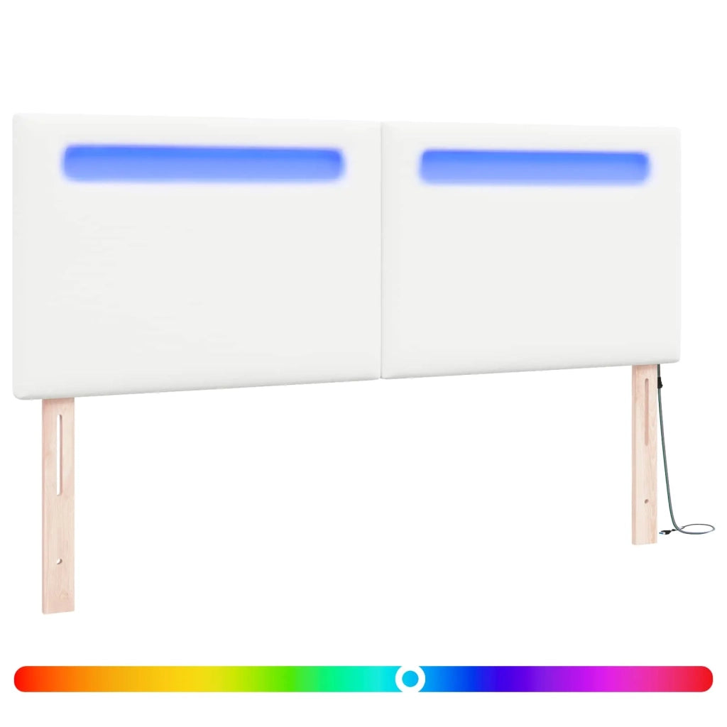 Testiera LED Bianco 144 cm Pelle Sintetica 42007302