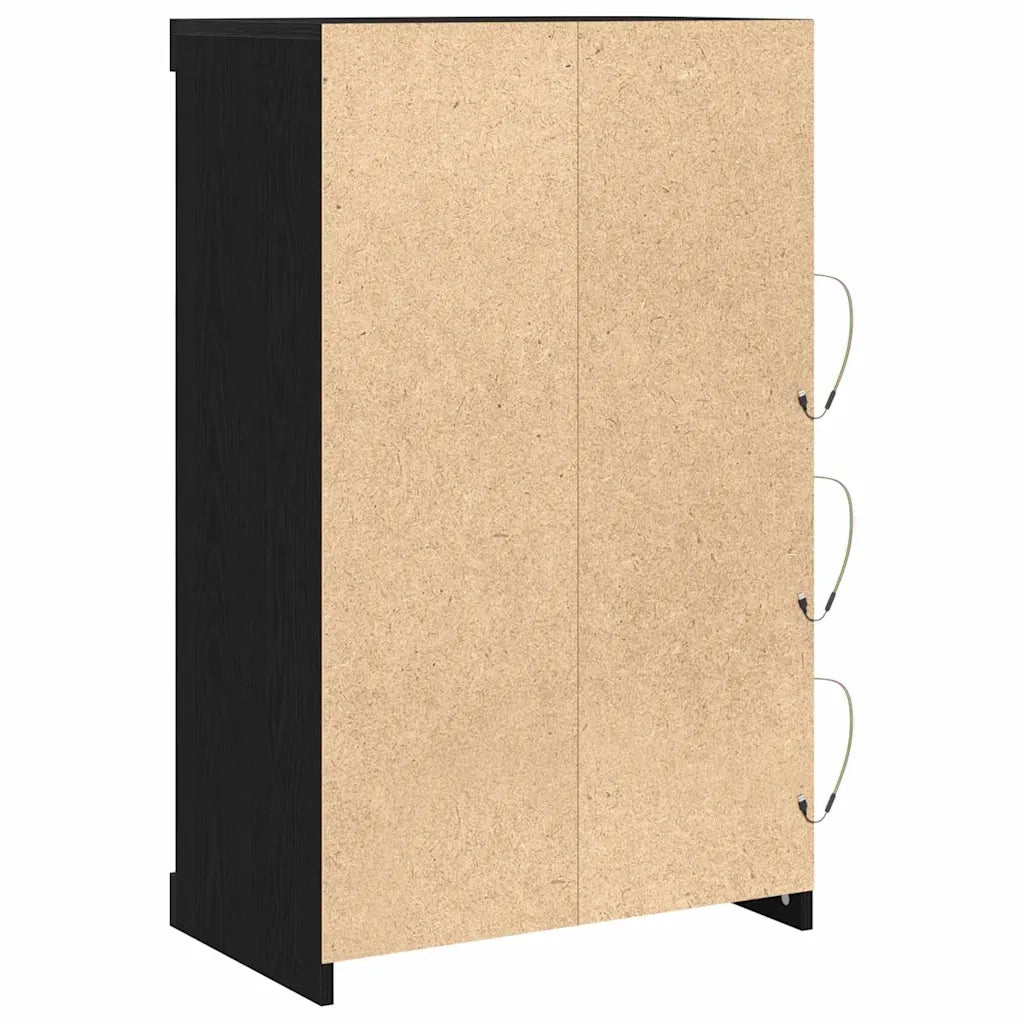Madia LED Rovere Nero 60,5 x 37 x 100 cm Legno multistrato 863047