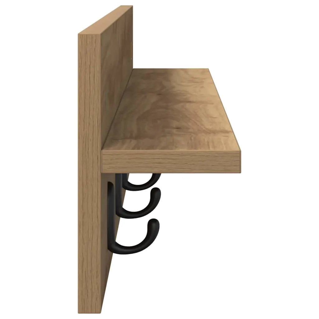 Appendiabiti a muro Rovere artigianale 80 x 10,5 x 18 cm CFW6615400