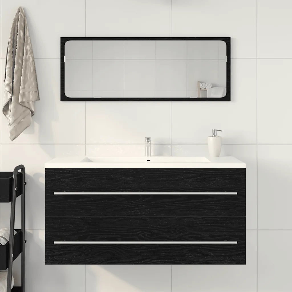 Mobile Lavabo | Armadio Lavabo Bagno Nero 100x38,5x48cm Legno Multistrato