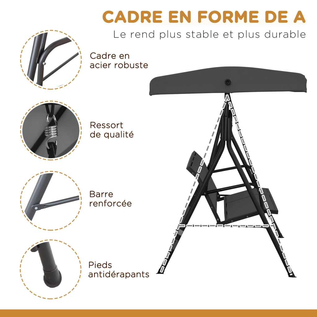 Divano da Giardino 3 Posti ¨C Minimal ¨C Tessilene Nero