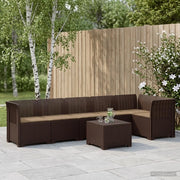 Divano da Giardino 6 Posti con Cuscini Aspetto Rattan PP 3444112