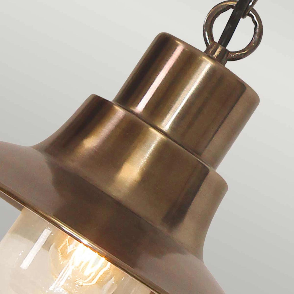 Lampada sospesa esterna Sheldon Elstead ottone E27 IP44
