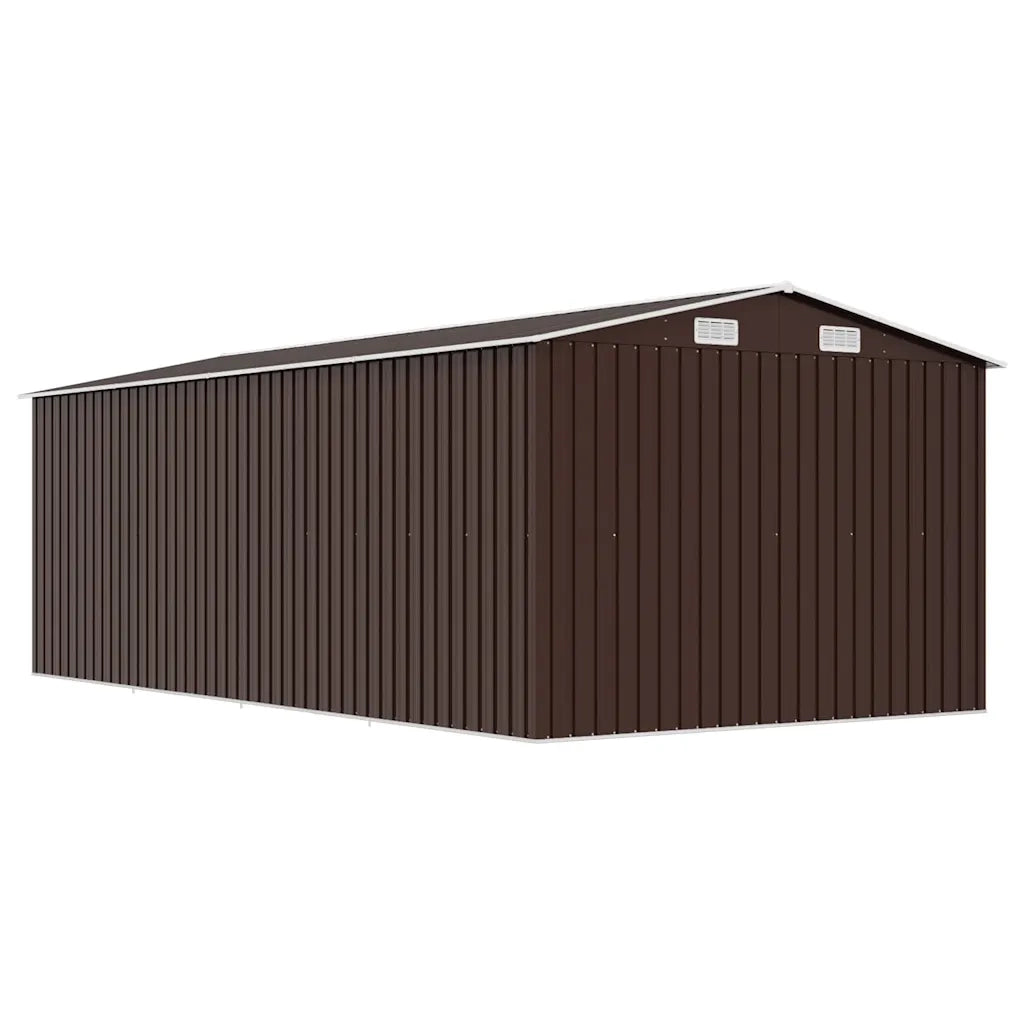 Casetta da Giardino 257x489x181 cm in Metallo Marrone 143351