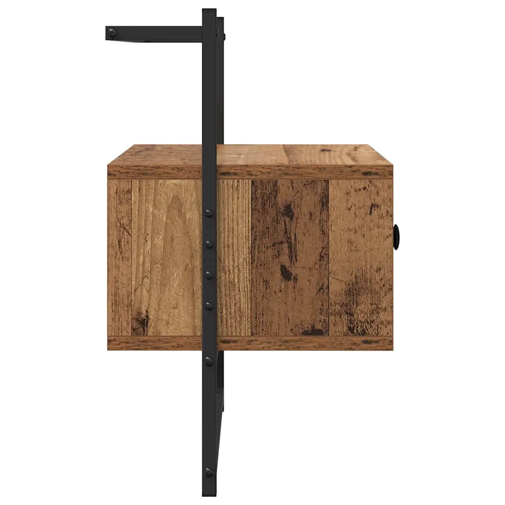 Set di 2 Comodini | Armadio da Notte | Mobiletto da notte Legno vecchio 35 x 30 x 51 cm