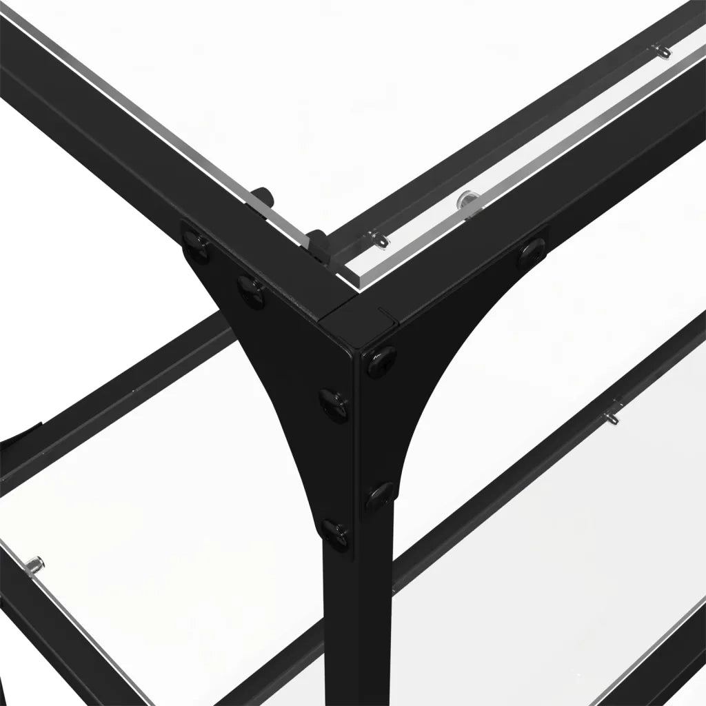Tavolino Consolle-Tavolino da soggiorno-Tavolo Piano Vetro Trasparente 118,5x30x81cm Acciaio