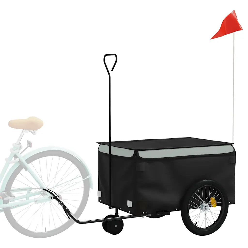 Rimorchio da Bici Nero e Grigio 30 kg in Ferro 94098