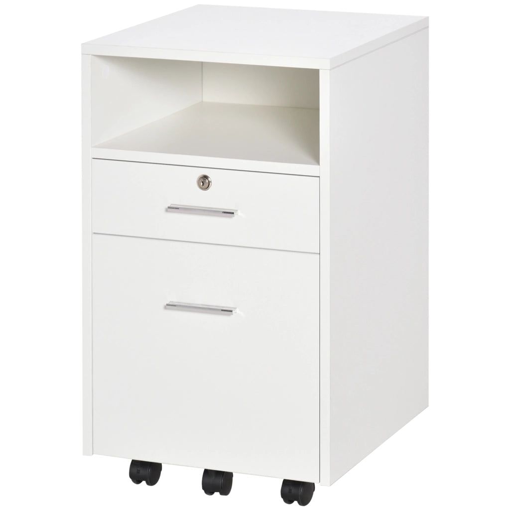 Scrivania con cassettiera e ripiano ¨C Minimal ¨C 39x40x65 cm, bianco