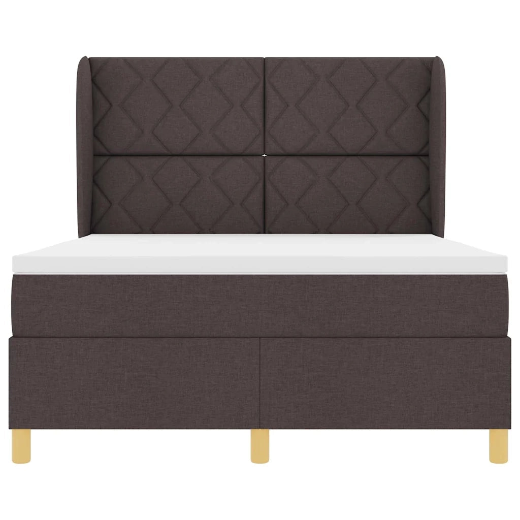 Letto a molle con materasso Marrone Scuro 200 x 160 cm Tessuto 3340826