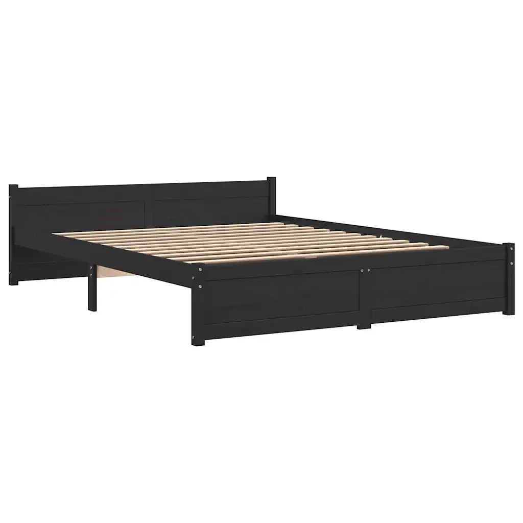 Giroletto Nero in Legno Massello 140x190 cm