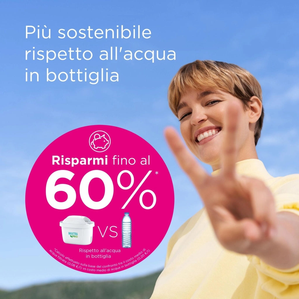 Brita Caraffa filtrante Marella blu (3.5L) incl. 1 x filtro MAXTRA PRO All-in-1 - adatta alla porta del frigorifero con Memo digitale e coperchio ribaltabile