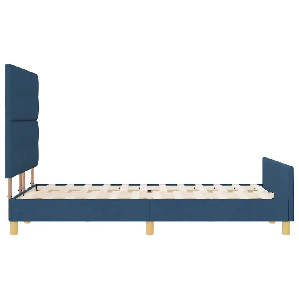 Letto matrimoniale | Letto per adulti | Struttura del letto con testiera Blu 140 x 200 cm Tessuto