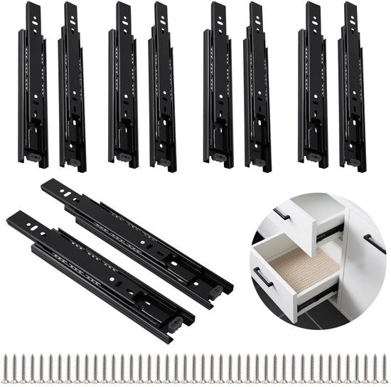 Geleider per sollevamento 10 pezzi - Estensibile a pieno - 20 cm - Montaggio a pavimento - Acciaio freddo laminato - Robusto e duraturo - Righello estensibile