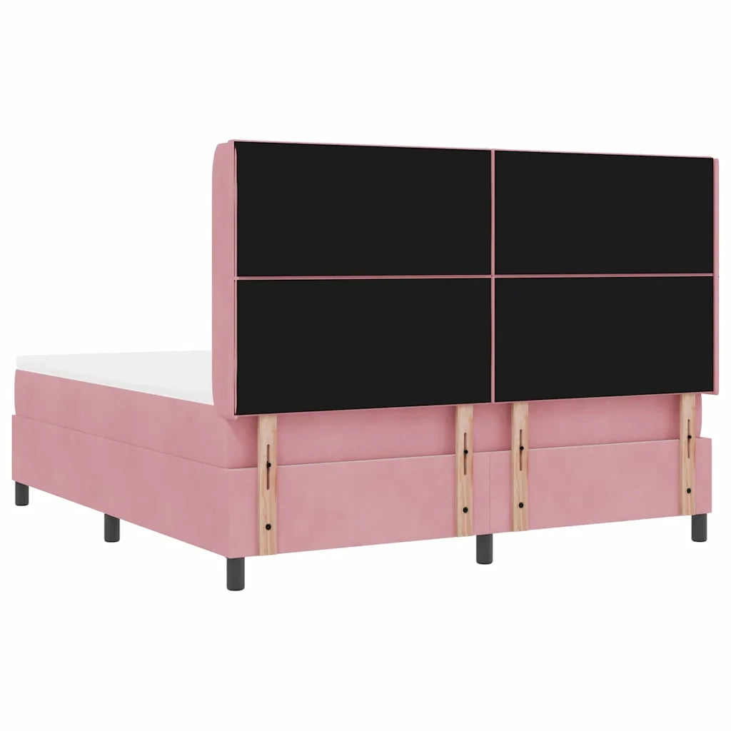 Letto a molle con testiera Rosa 180 x 200 cm Velluto 3342079