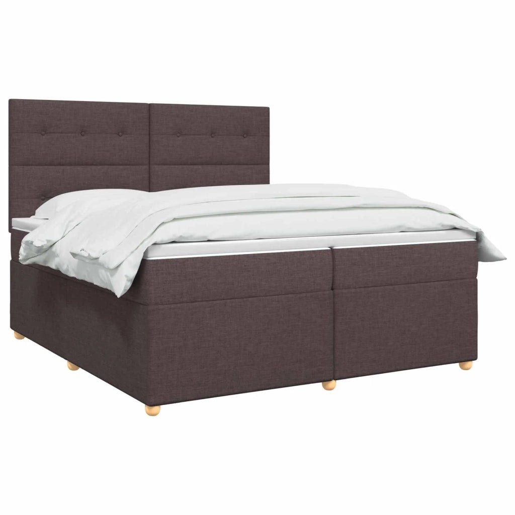 Letto box spring con materasso Marrone Scuro 200 x 200 cm 3455430