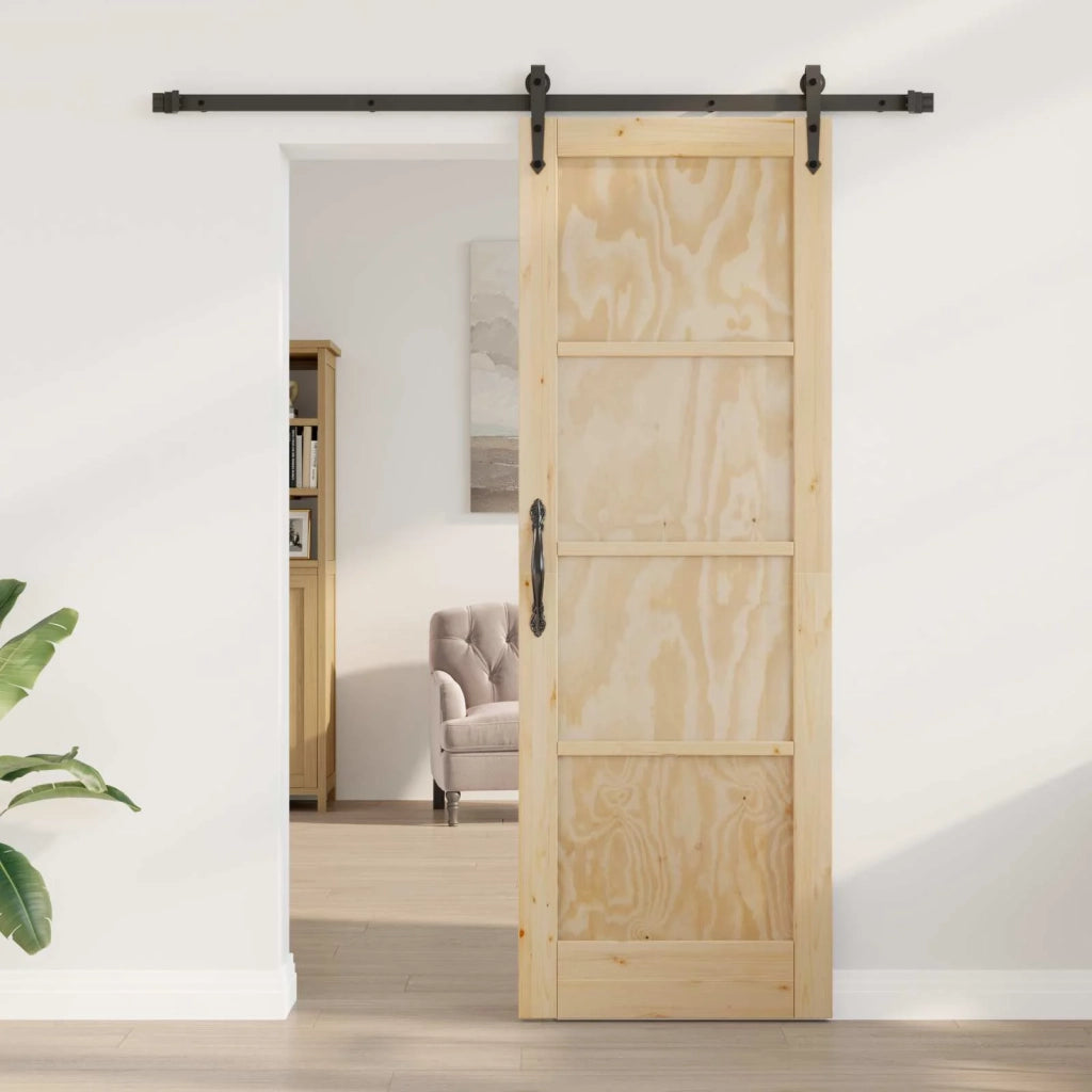 Porta scorrevole ORKDAL Naturale e Nero 73,5 x 211 cm 3445558