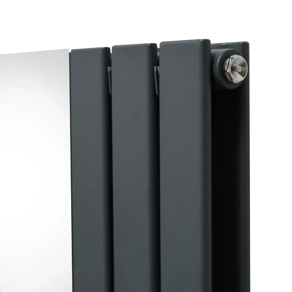 Radiatore a Specchio a Doppia Colonna Verticale Grigio Antracite 1800mm x 425mm