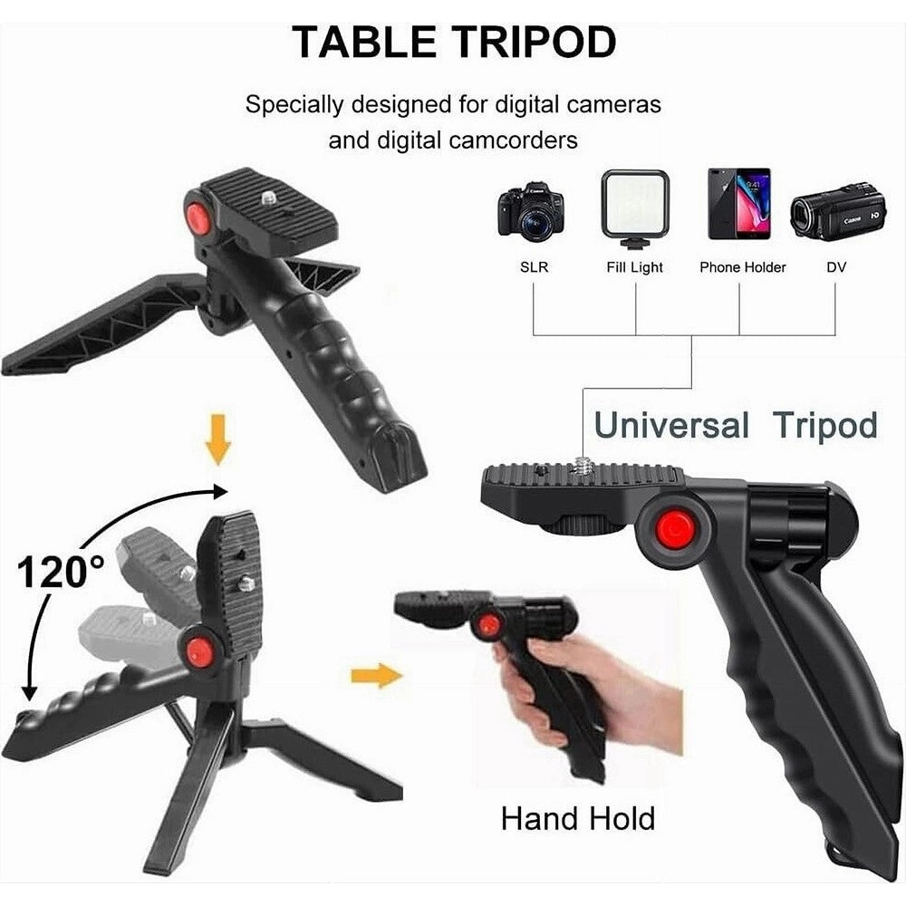 Trade Shop - Kit Vlogger Professionale 4in1 Universale Per Smartphone Con Microfono Luce Led -