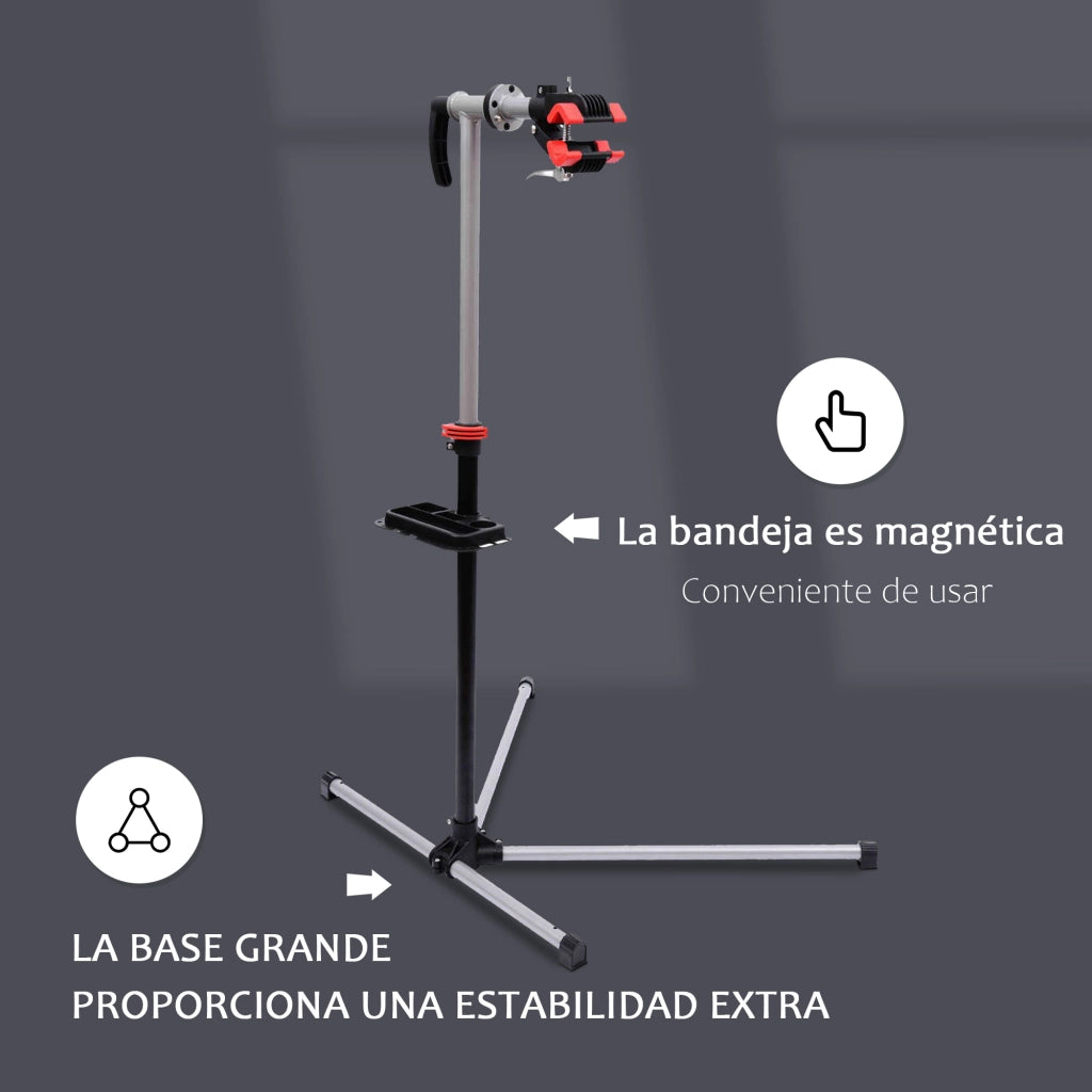 Cavalletto Riparazione Bici Regolabile Girevole ¨C Xylo ¨C 100x66x180 cm Nero