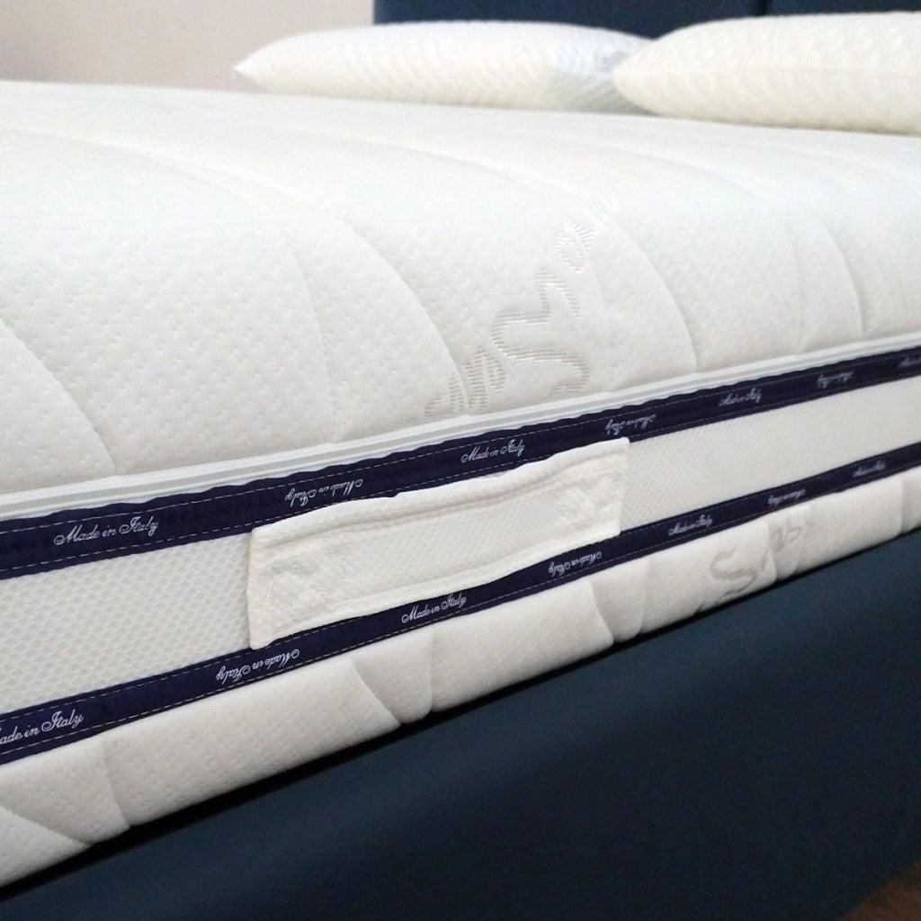 Materasso 1600 molle insacchettate e memory a zone 155x200 cm, Materasso trapuntato anallergico con CUSCINI PROMO, Materasso DETRAIBILE DISPOSITIVO MEDICO ALTO 24 Cm - MED 31