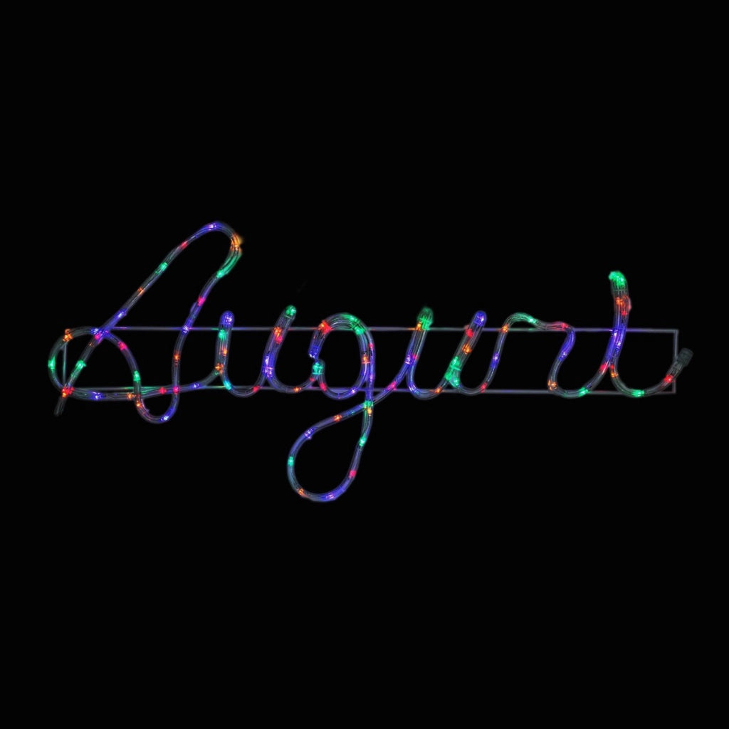 MA MAISON AUGURI SCRITTA NATALIZIA A TUBO COLOR 1,5 MT  CON LED MULTICOLOR DA ESTERNO