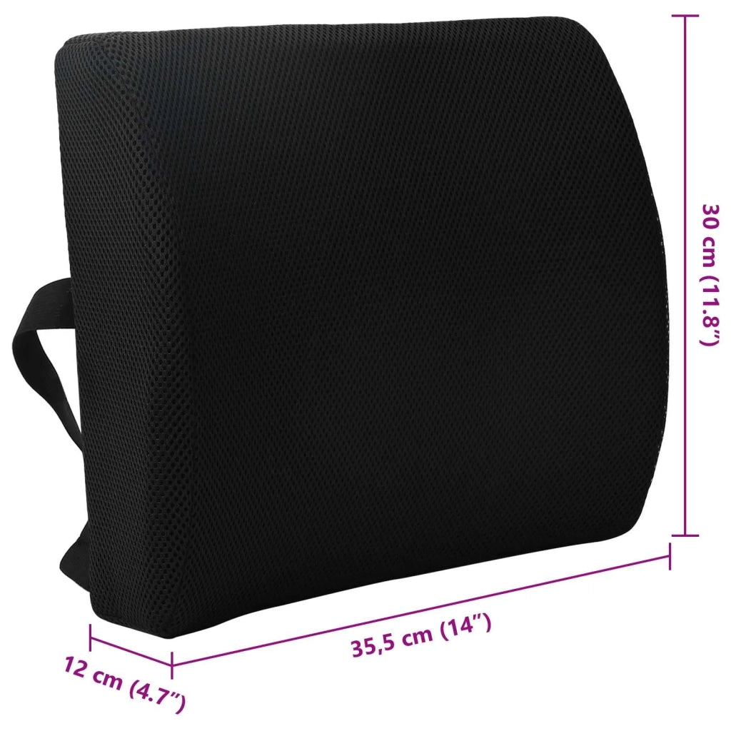 Cuscino lombare Nero Schiuma Memory 35,5 x 30 x 12 cm 42012707