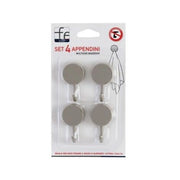 Set 4 appendini multiuso biadesivi in plastica grigia