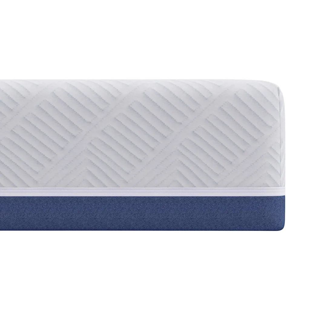 Materasso Bianco e Blu 140 x 190 cm Tessuto Jacquard