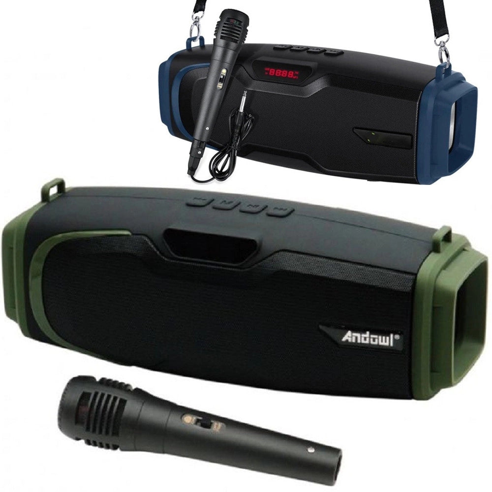Trade Shop - Cassa Wireless Bluetooth Portatile Sistema Karaoke Con Microfono Cablato Q-yx600 -