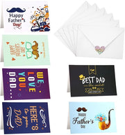 Carta di auguri per il Giorno del Padre - Set di 6 stili - Carte di auguri - Buste - Etichette - Carte di auguri in carta - Dimensioni 20x15cm - Carta di auguri personalizzata