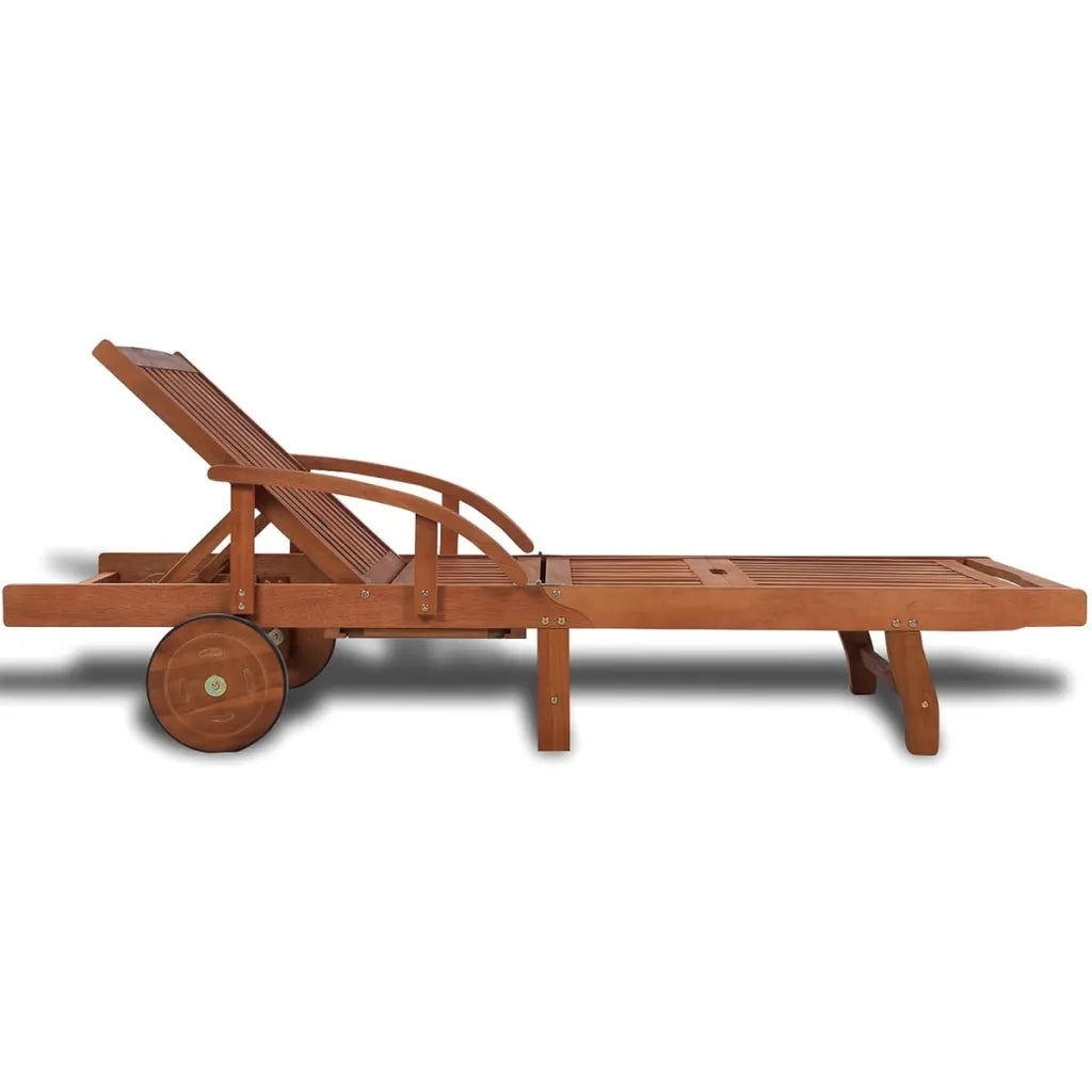 Lettino Prendisole in Legno Massello di Acacia 41446