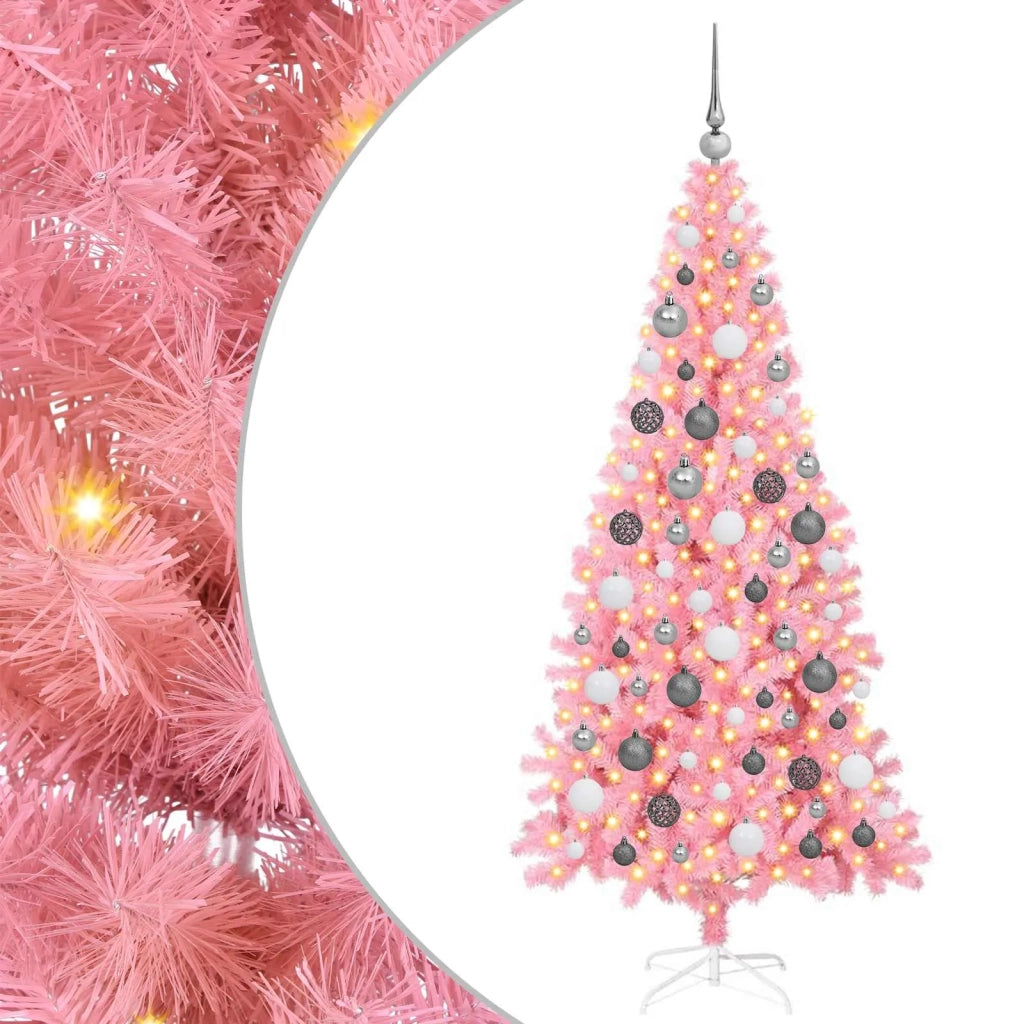 Albero di Natale con 300 LED con supporto Rosa 180 cm PVC 3396428