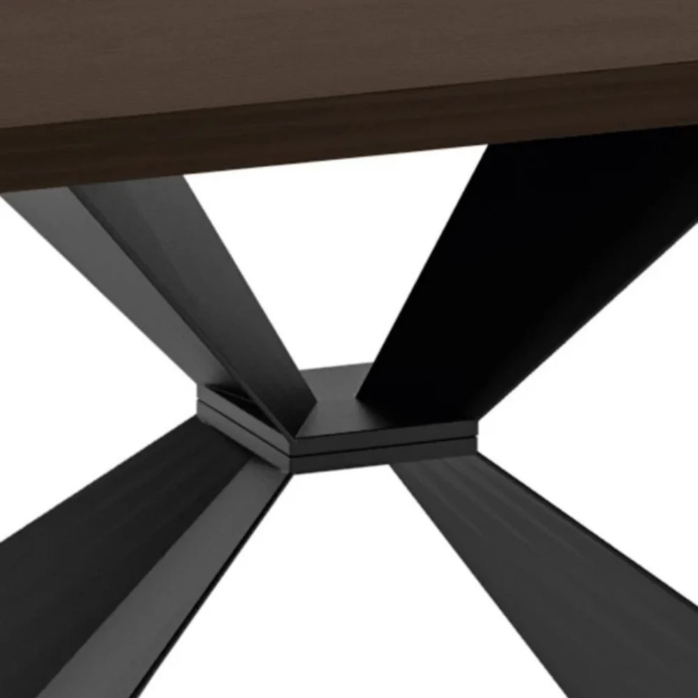 Tavolo da pranzo fisso in legno impiallacciato rovere termocotto Taurus 160x90 cm fino a 8 posti Made in Italy | Duzzle