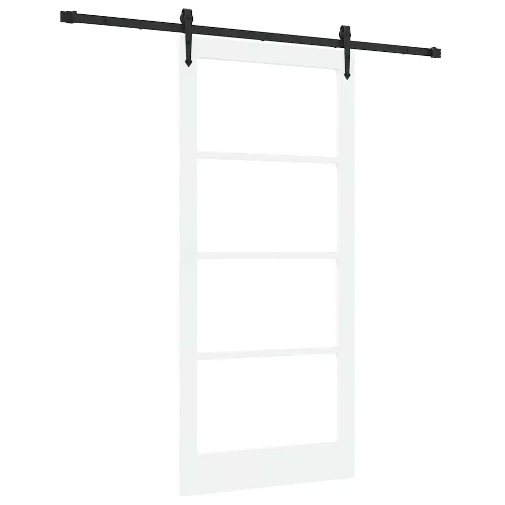 Porta scorrevole Bianco e Nero 93 x 202 cm 3332400