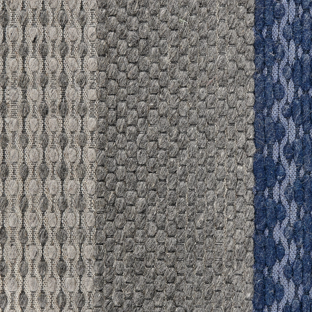 Tappeto tappetino 80 x 150 cm Lana Blu e Grigio Camera da Letto