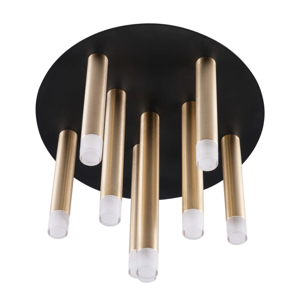 Plafoniera Polux GLAM oro/nero 9 luci G9 alluminio Ø30cm