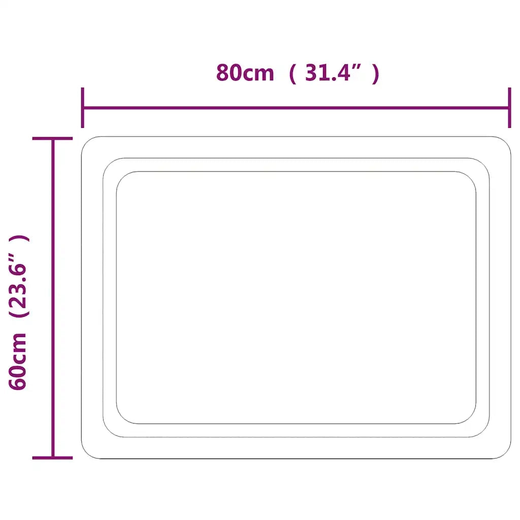 Specchio da Bagno con Luci LED 80x60 cm 151787